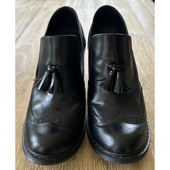 Dr. Martens Jessyca Black Slip On Tassel Heel Ankle Bootie Leather Size US 10 - Picture 2 of 6